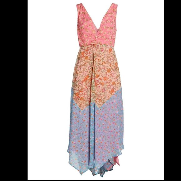 Ramy Brook Isabel Floral Handkerchief Dress Horizon Rose Pink Combo, 6 - Picture 2 of 13